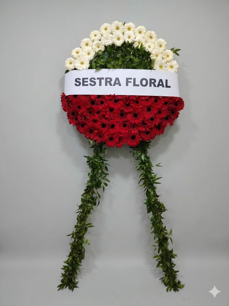 BEYAZ KIRMIZI CENAZE ÇELENGİ