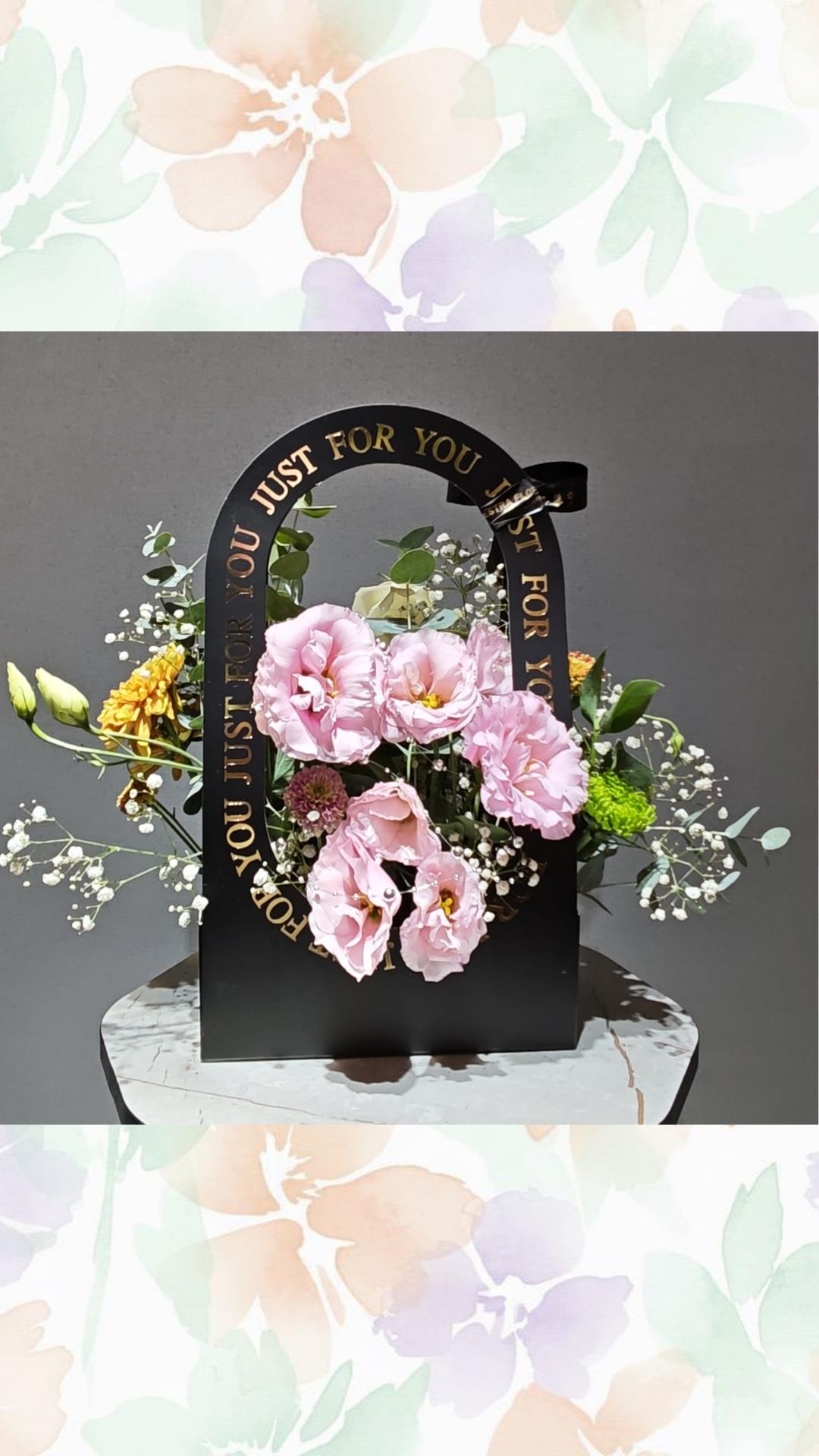 BLACK JUST FOR YOU pembe çiçekler