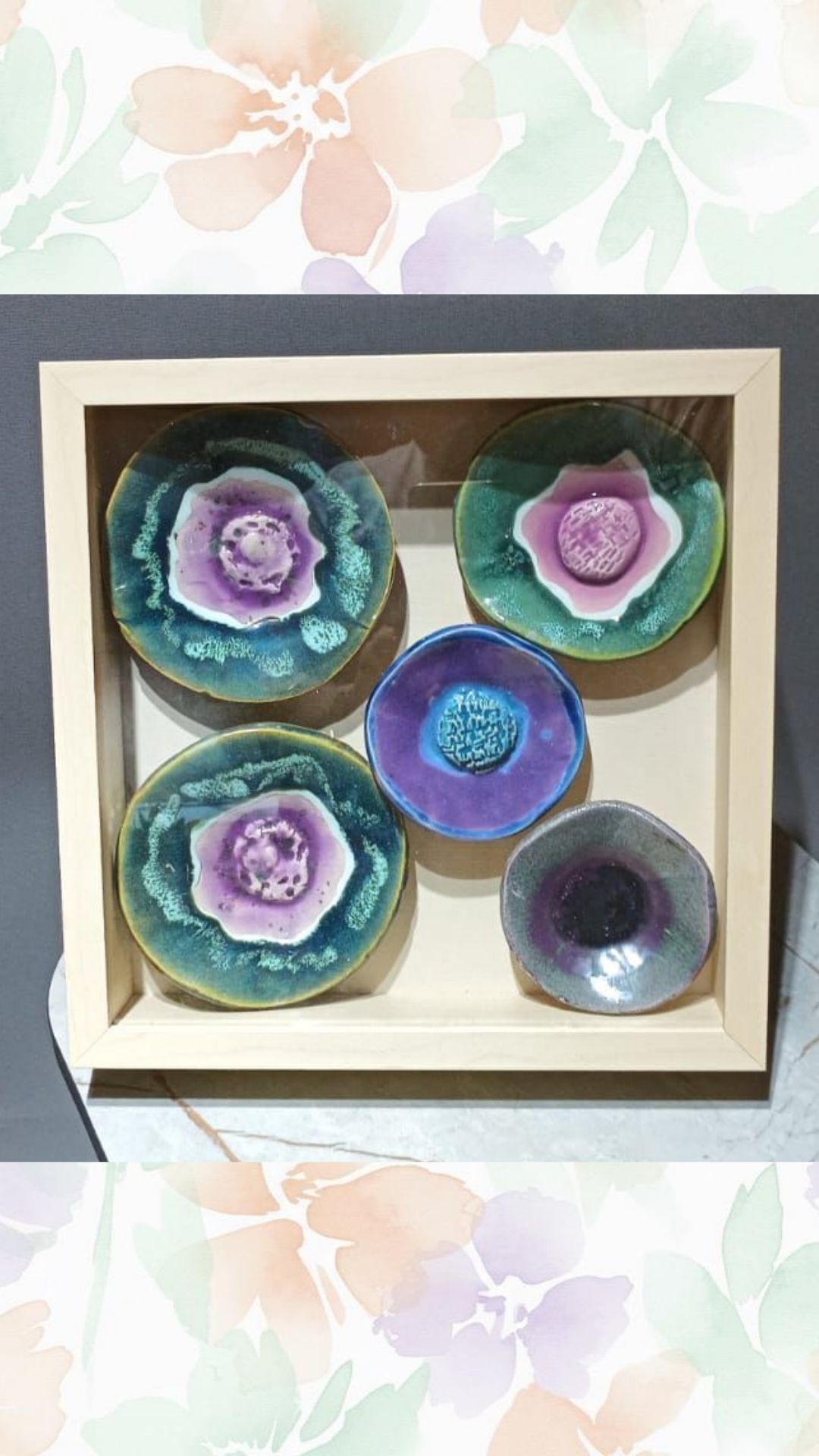 el yapımı seramik çiçek tablosu ( premium ürün)