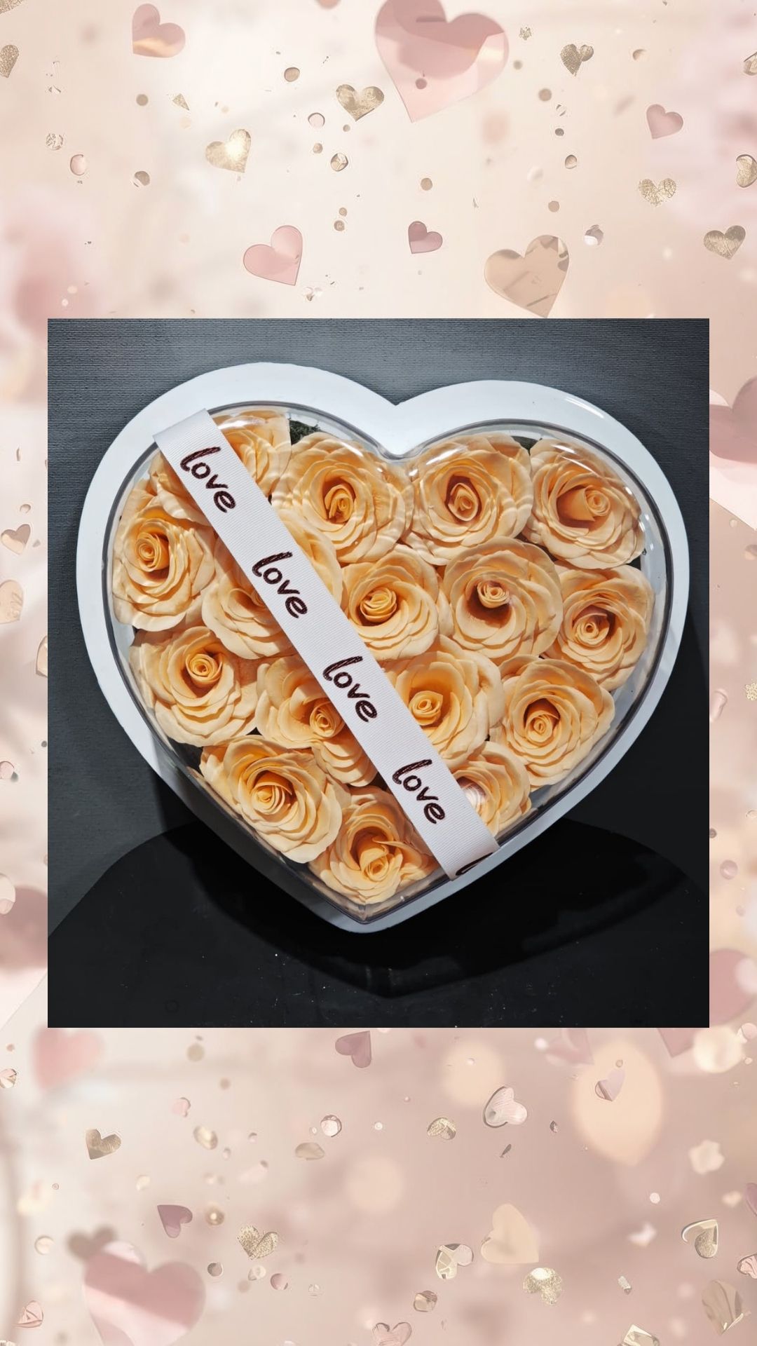 kalp kutuda 17 kokulu kalıcı gül