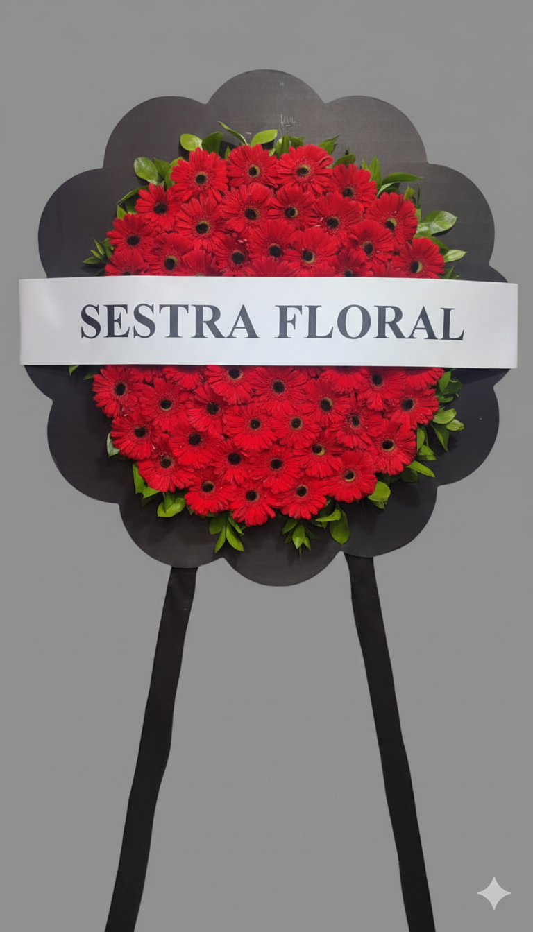 kırmızı cenaze çelengi