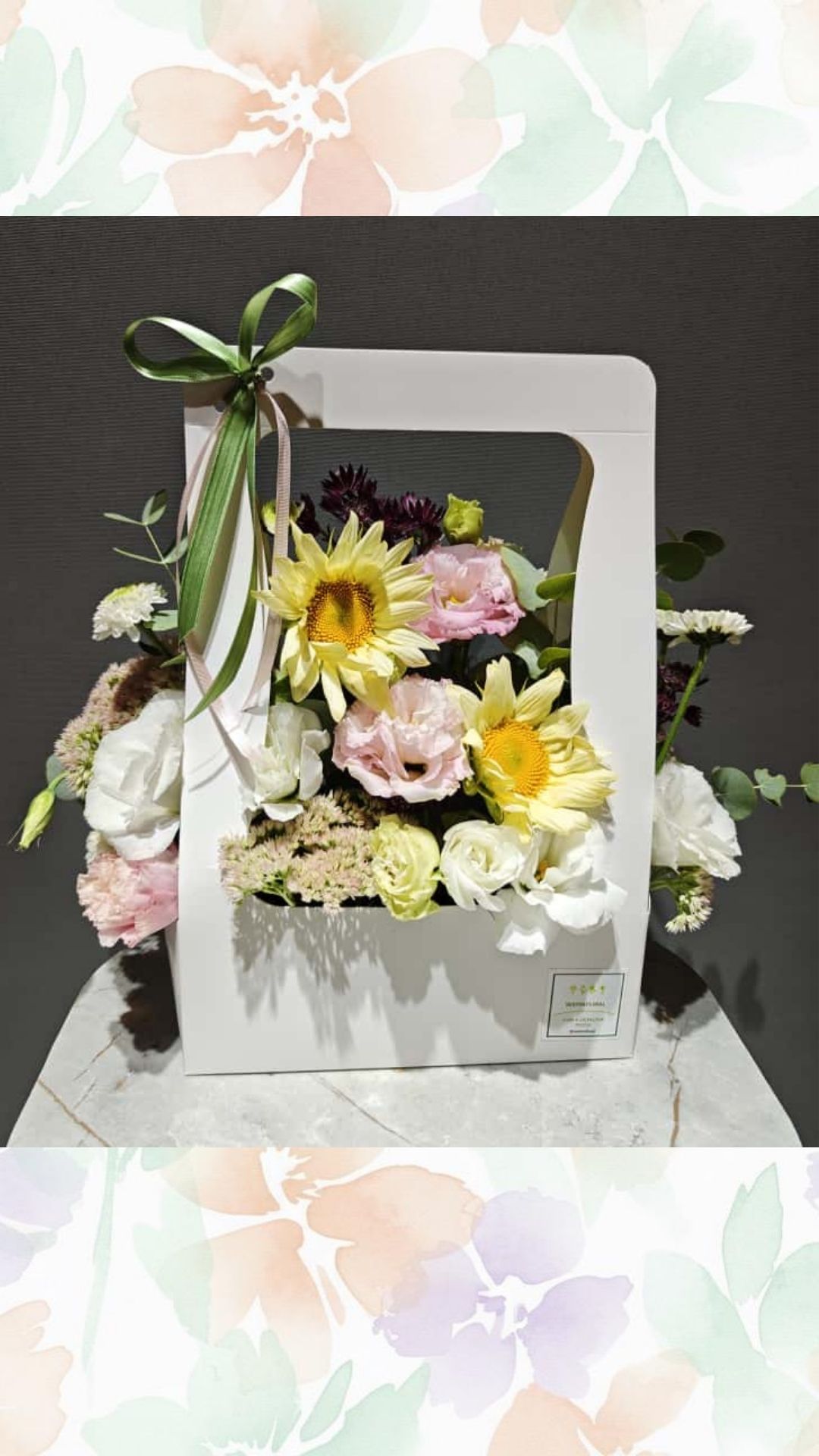 Lisyantus karışık çiçek kutusu