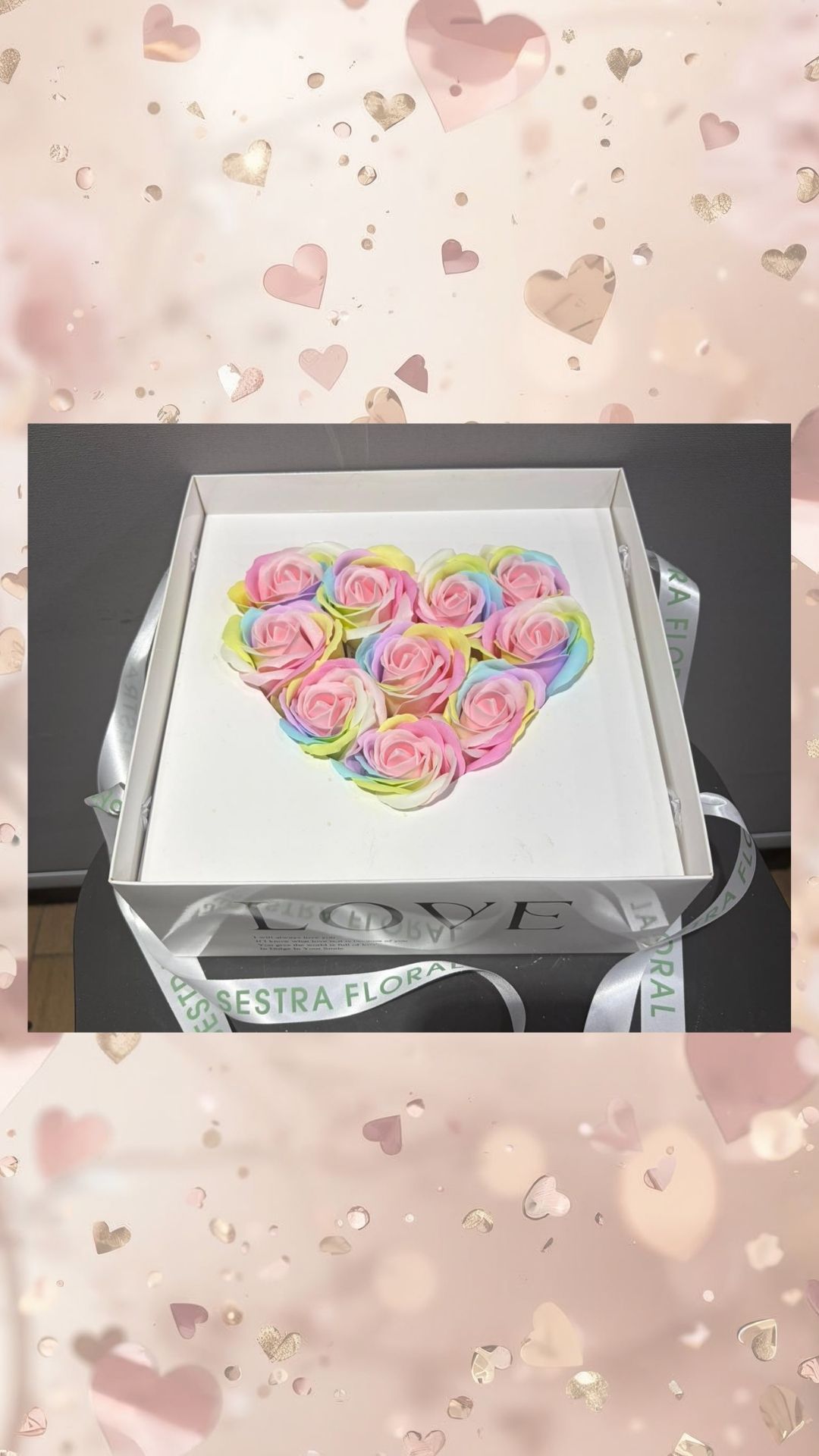 love beyaz kutu Rainbow Güller