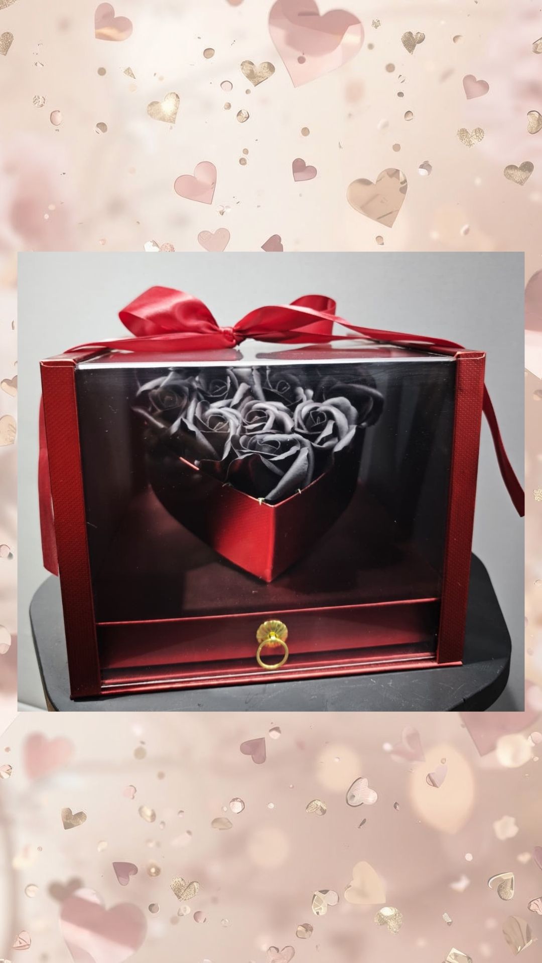 özel kutuda kalıcı siyah gül