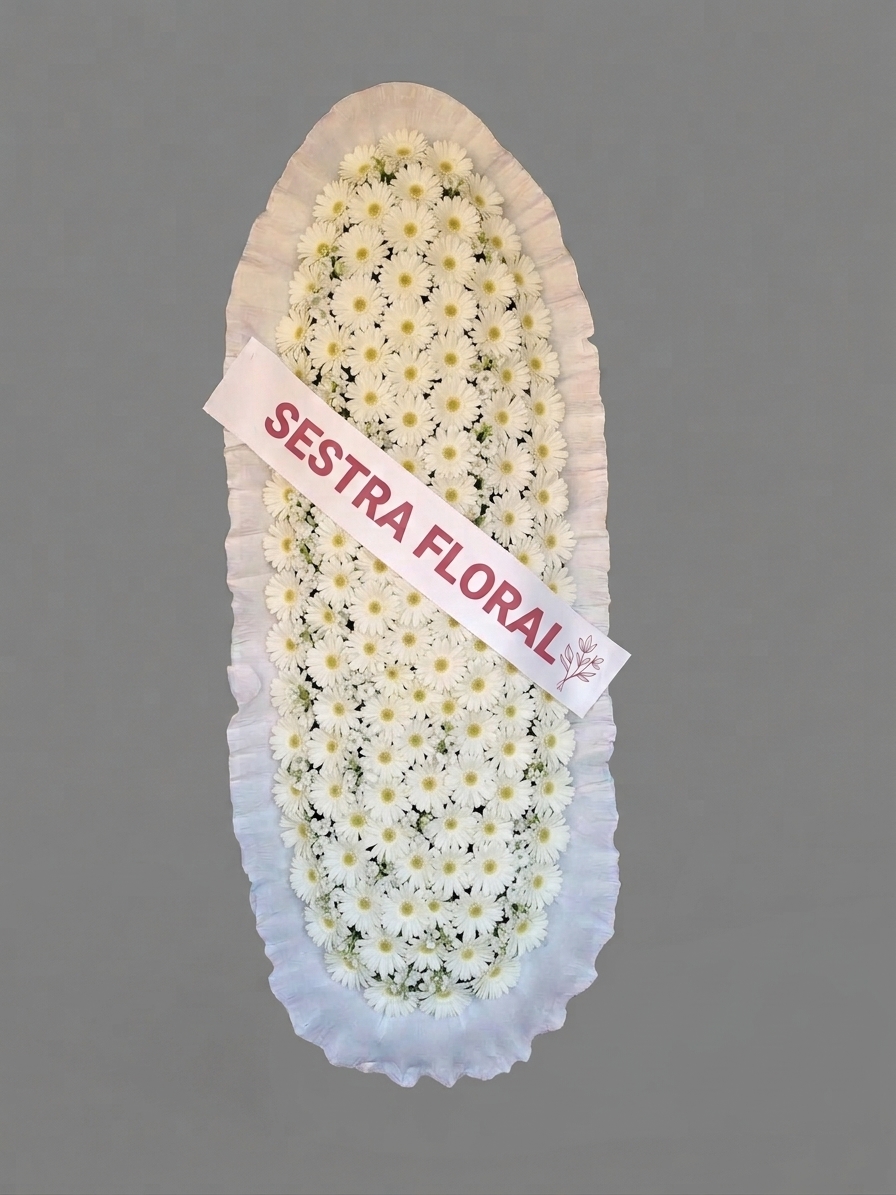 Premium Beyaz Gerbera Çelengi
