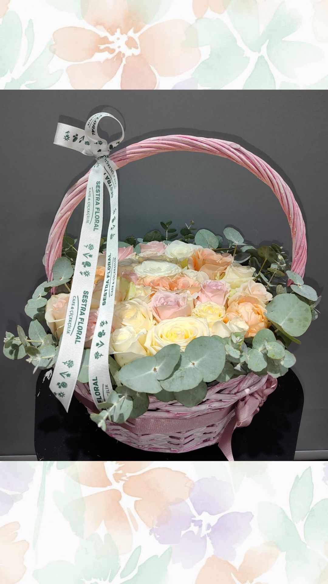 SOFT RENK GÜL SEPETİ